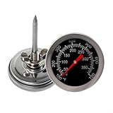 2 Stück BBQ Grill Temperaturmessgerät, 52 mm Edelstahl BBQ Thermometer, mit Mutter und Unterlegscheibe, für verschiedene Grillmodelle für WEBER