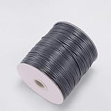 NIUSABOU Gewachste Polyester-Kordel, 10 mt/los Gewachste Baumwollschnur Gewachste Fadenschnur String Strap Halskette Seil Perle(Dark Grey,0.8mm (10Meters))