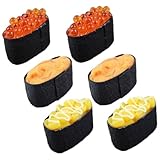 HEALSOPTHY 6 Stück Teiliges Sushi Modell Realistische Künstliche Onigiri Simulation für Laden und Fotodekoration Farbecht Wiederverwendbar Lebensechte Japanische Reisbällchen Nachbildung
