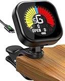 New bee Stimmgerät Gitarre LCD Farbdisplay Guitar Tuner Präzise Gitarrenstimmgerät Clip zum Anklipsen Stimmgerät für Gitarre, Bass, Violine, Ukulele, Chromatisch