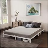 Dreamzie Bett 140x200 mit Lattenrost aus Metall - Bettgestell 140x200 für Matratze, Höche 25 cm - Robust, Leichte Montage, Umfangreicher Stauraum - Weiß Lattenrost