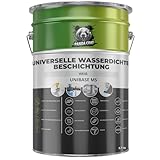 PandaCoat Wasserdichte Dichtmasse – Flüssigkunststoff Abdichtung – Weiss Dichtmasse – Dachrinne abdichten – Flachdachabdichtung – Beton, Metall & Holz Dichtschlämme – Dachabdichtung flüssig (5.7kg)