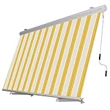 La zappa Kassettenmarkise für Balkon und Veranda mit Armen wasserdichte Plane (gelb, 300 x H 250 cm)