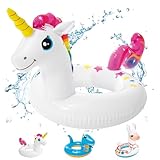 POPOYU Schwimmreifen Kinder 3-6 Jahre,Schwimmreifen Einhorn Kinder,Schwimmtiere für Den Pool,Aufblasbare Schwimmtiere Einhorn,Pool Tiere Aufblasbar Spielzeug für Schwimmbad-Party,Strand Partyzubehör