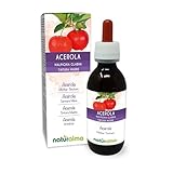 Acerola (Malpighia glabra) Früchte Alkoholfreier Urtinktur Naturalma - Reich an Vitamin C - Flüssig-Extrakt Tropfen 120 ml - Nahrungsergänzungsmittel - Veganer