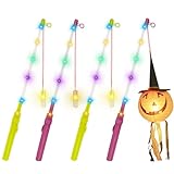Laternenstab Kinder, 4Pcs Laternen Bastelset, Laterne Kinder St martin mit LED, 40CM Multicolor LED Elektronischer Laternenstab für Martinsumzüge Laternenumzüge Halloween Kinderparty (Mehrfarbig)