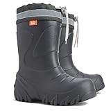 Ultra Leichte Gummistiefel Lammfell Gefüttert Winterstiefel Winterschuhe Mammut (32/33, Anthrazit)