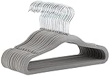 Amazon Basics Kinder-Kleiderbügel aus Samt, Rutschfest (für Babys/Kleinkinder), 29,5cm (für Babykleidung), 30er-Pack, Grau