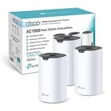 TP-Link Deco S1900 Mesh WLAN Set (3er Pack), AC1900 Dual Band Router & Repeater, 3X Gigabit Ports für Jede Einheit, empfohlen für Häuser mit 3-5 Schlafzimmern, Umfassender Jugendschutz