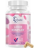 Vihado Leber Komplex PLUS Mariendistel Kapseln hochdosiert - 80% Silymarin, Artischocken, Löwenzahn, Curcuma, Desmodium und Cholin für die Leber, 120 Kapseln