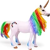 Doyomtoy Einhorn Spielfigur Regenbogeneinhorn,Mythische Pegasus Einhorn Modell Magische Energie Kreatur Solide Farbige Einhorn