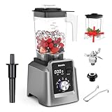 BioloMix Hochleistungsmixer 2200W,Selbstreinigungsfunktion,Standmixer mit 2L Behälter ohne BPA Smoothie Maker (T5600+with Extra Parts+600ML Grinding Cups)