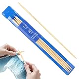 Reessy 3mm Stricknadeln, 20cm Doppelspitze Stricknadel Set, Bambus Kurze Doppelendstricknadeln Set, Holz DPN Sockennadel für Anfänger und Socken Kleines Projekt