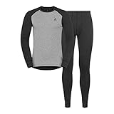 Odlo Herren Funktionsunterwäsche Set ACTIVE WARM ECO, dark grey melange - grey melange, L