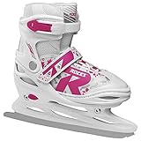 Roces Kinder Jokey Ice 2.0 Verstellbarer Schlittschuh, White/Fuchsia, 34-37