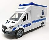 Brigamo Polizeiauto Mannschaftswagen Auto Spielzeug, Spielzeugauto mit Blaulicht und Sound, 27 cm