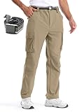 BondiTrekk Herren Zip Off Wanderhose, Arbeit Hosen Funktionshosen Outdoor Hosen für Herren mit 6 Taschen Elastische wasserdichte atmungsaktive Outdoorhose 2XL