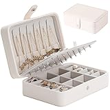 Owelth Reise Schmuckkästchen Klein, Schmuckaufbewahrung Reise für Damen PU-Leder, Mini Schmuckschatulle Schmuckkasten Mädchen Geschenk, Jewelry Organizer Reisen für Ringe, Ohrringe, Halskette