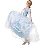 dressforfun Edles Prinzessinnenkleid Cinderella | Ballkleid aus glänzendem Stoff und Überrock aus Tüll (M | no. 301884)