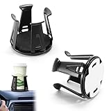AROMUJOY Getränkehalter Auto, 2 Stück Flaschenhalter Dosenhalter Selbstklebender, Becherhalter Auto Verstellbar Universell 70mm Durchmesser, Tassenhalter für Kaffeebecher und Getränkedose, Schwarz