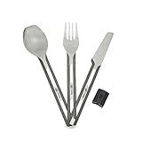 Esbit Titan Besteck Set - ultraleichtes Besteckset aus Titan - bestehend aus Messer, Gabel und Löffel