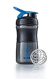 BlenderBottle Sportmixer Tritan Trinkflasche mit BlenderBall, geeignet als Protein Shaker, Eiweißshaker, Wasserflasche oder für Fitness Shakes, BPA frei, skaliert bis 500 ml, 590 ml, cyan / schwarz