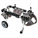Haustierpflege-Hunderollstuhl,Mobilitätshilfe mit 4 Rädern zur Vorderbeinunterstützung, Leichtgewichtiger Hundewagen,Hunderollstuhl for die Hinterbeine,for Rehabilitation(Medium)