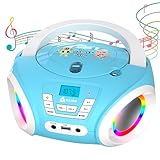 KLIM Candy Kids Boombox CD-Player für Kinder NEU + UKW-Radio + Inklusive Batterien + Blaues Radio - CD Spieler Kinder mit Lautsprechern + Perfekt für Kinder und Kleinkinder