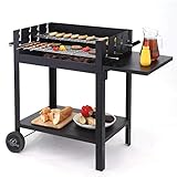 tepro Chill&Grill Grillwagen Lambada (Holzkohle-Grill), schraubenloses Stecksystem, mit Rädern und 2 höhenverstellbaren Grillrosten, Maße ca. 109 x 59 x 90 cm