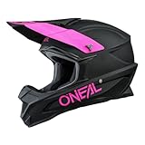 O'NEAL | Motocross-Helm | MX Enduro Motorrad | ABS-Schale, , Lüftungsöffnungen für optimale Belüftung und Kühlung | 1SRS Helmet Solid | Erwachsene | Schwarz Pink | Größe L