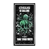 TinyTami Cthulhu Rollenspiel H.P. Lovecraft Handtuch 180 x 91 cm Call of Kthulhu Fantasy Badelaken flauschig bedrucktes Strandtuch Strandlaken