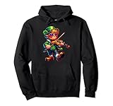 Violine Kobold Kinder Herren Damen St. Patricks Day Violine Pullover Hoodie