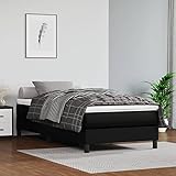 BaraSh Taschenfederkernmatratze Federkernmatratze Bett Matratze Schwarz 100x200x20 cm Kunstleder