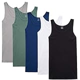 NUOZA Unterhemd Herren Tank Top 5er Pack Feinripp Muskelshirts Baumwolle alle Größen und Farben-Mix,L