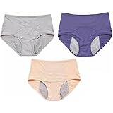 Damen 3PC Solid Mesh Atmungsaktive Bequeme periphere, auslaufsichere Menstruationshose mit hoher Taille Damen Unterwäsche Spitze Rot Flacher Bauch Unterwäsche