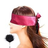 Bondage Set Federkitzler Streichelfreund, Liebes Feder & Verwöhn Massage Federpuschel mit spielsatin Augenmaske Augenbinde BDSM Fetisch Sex Spielzeug für Paare SM Sexspielzeug