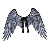 Stxdynjy Engelsflügel-Kostüm, tragbar, elegant, für Geburtstagsveranstaltungen, Mottopartys, Schwarz
