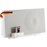 SCHWAIGER 658149 HiFi Lautsprecher Röhrenverstärker 37W RMS Lautsprecher Tube Amplifier mit Bluetooth, NFC, AUX, USB, Phono weiß