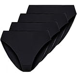 Nina von C 4 x Damen Jazzpant Basic Minislip Slip Sport Farben zur Auswahl, Farbe:schwarz, Grösse:S - 36