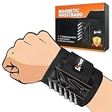 LATME Magnetarmband Handwerker mit 15 starken Magneten zum Halten von Schrauben, Nägeln, Bohrern, Armbandwerkzeug für Heimwerker, einzigartiges Werkzeug, Geschenk Männer und Frauen (ohne Tasche)