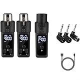 CNANRNANC 2,4 GHz kabelloses Mikrofonsystem mit XLR-Empfänger und Sender, unterstützt dynamische und Kondensatormikrofone, ideal für DJs, Hochzeiten und Live-Events (2 für Kondensator)
