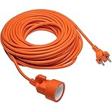 GTV - Verlängerungskabel 10m für Außen, 230V Outdoor Stromkabel mit Schuko-Stecker, 2x1,0mm², wetterfest, orange, Strom Verlängerungskabel für Garten und Außenbereich