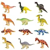 Dinosaurier Spielzeug Set, 12 Stück Dinosaurier Figuren Kinder, Mini Dinosaurier Figuren, Realistische Dinosaurier Figur, Kleine Dinosaurier Figuren, Party Spielzeug für Jungen Mädchen