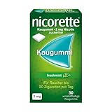 NICORETTE Kaugummi 2mg freshmint – Nikotinkaugummi zur Raucherentwöhnung – Minzgeschmack –2mg Nikotin – Rauchen aufhören – 30 Stk