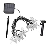 DOITOOL Solar Schmetterling Lichterkette Bunt mit LED Solarbetrieben Lichtmodi Farbenfrohe Garten Terrassenbeleuchtung für Draußen und Drinnen