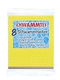 Spontex Schwammtuch 8er Vorteilspack, extrem saugfähig und langlebig, aus Viskose, biologisch abbaubar (1 x 8 Stück)