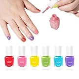 Nagellack für Kinder | 6 Stück Maniküre zum Abziehen mit Wasser | schnelltrocknender Nagellack – für Kinder Zuhause Salon Hochzeit Reisen Termine Pendler Anfänger