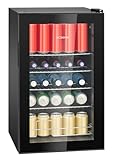 Bomann® Getränkekühlschrank 4 Ablagen | extra leise | Kühlschrank mit Glastür | stufenlose Temperaturregelung | Flaschenkühlschrank 63L | Mini Kühlschrank Glastür | Kühlschrank Getränke | KSG 7287