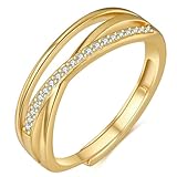 RANKEEF Gold Ringe Frauen Goldringe für Damen Verstellbare Ringe Trauringe Gold Damen Ringe Gold Ring Gold Damen Goldene Ringe Damen Verlobungsringe