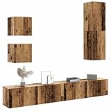 ZfiPhranillus 5-teiliges TV-Schrank-Set Altholz-Optik Massiver Holzwerkstoff 30,5x30x30 cm bis 100x30x30 cm Wandmontage Modernes Design mit TV-Board & TV-Lowboard für Wohnzimmer Schlafzimmer
